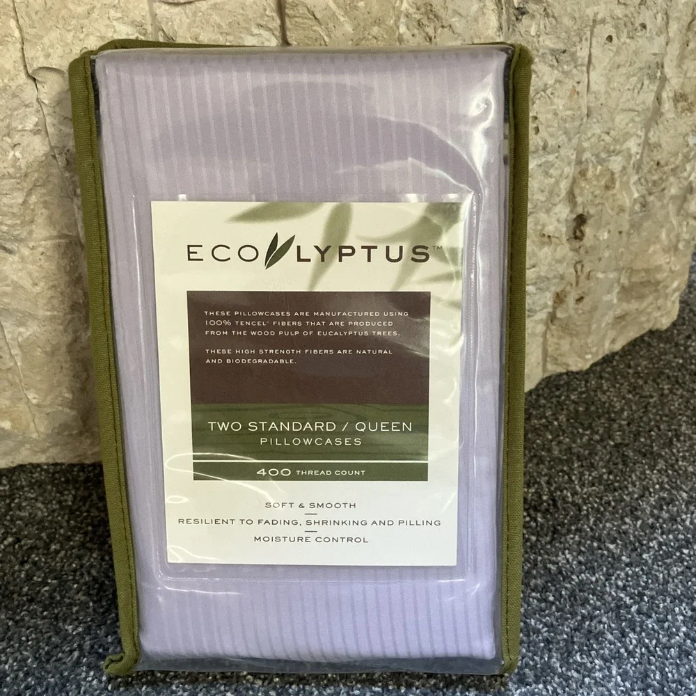 New Eucalyptus 100%‎ Tencel Lyocell 400-TC Queen Pillowcases Lavender Purple